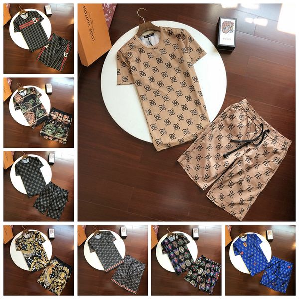 

роскошные мужские женщины проектировщик костюмы марка sweatsuit track suit купальники футболки + короткие pant o-образным вырезом высокого к, Gray