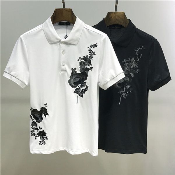 

italian t-shirt medusa designer polo shirt high street embroidered garter snake bee printing clothing men's polo sh4, White;black