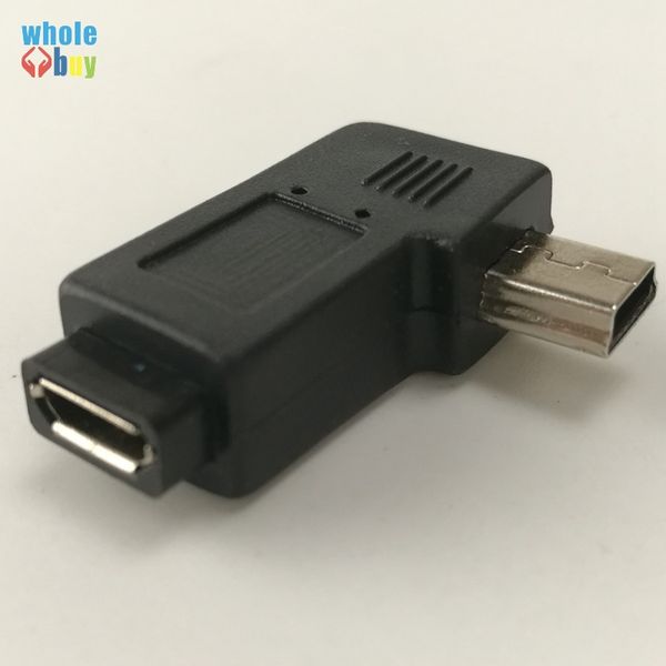 

black micro usb female to 90 degree micro usb male adapter connector pc computer left and right adapter set 200pcs/lot
