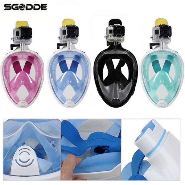 

sgodde full face diving anti-fog mask silicone mask swimming glasses diving suit training equipment full dry masks