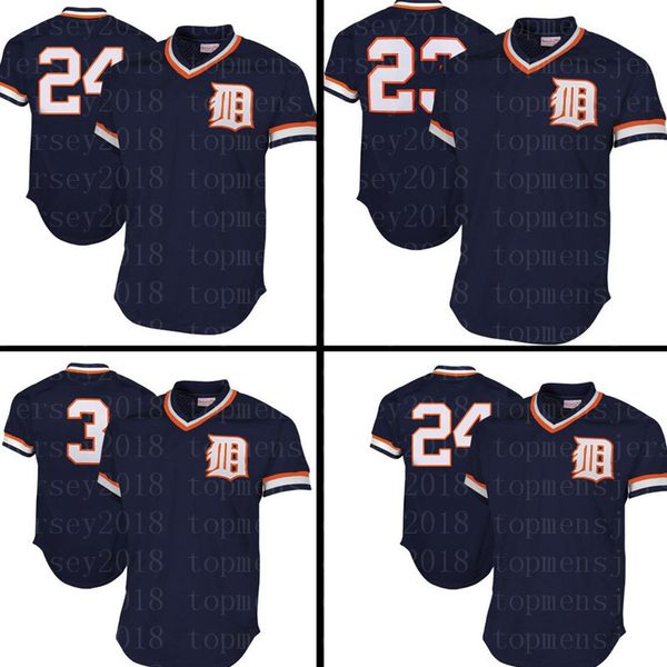 

Cheap Detroit 24 Miguel Cabrera Tigers Jersey 23 Kirk Gibson 3 Alan Trammell Jersey Mens Retro Mesh Baseball Jerseys