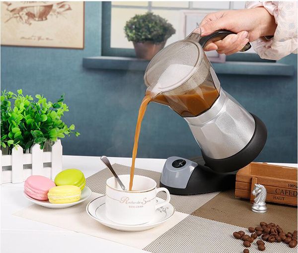 

6cups/300ml electric coffee maker aluminum material coffee pots moka pot mocha coffe machine v60 coffee filter espresso maker fashion