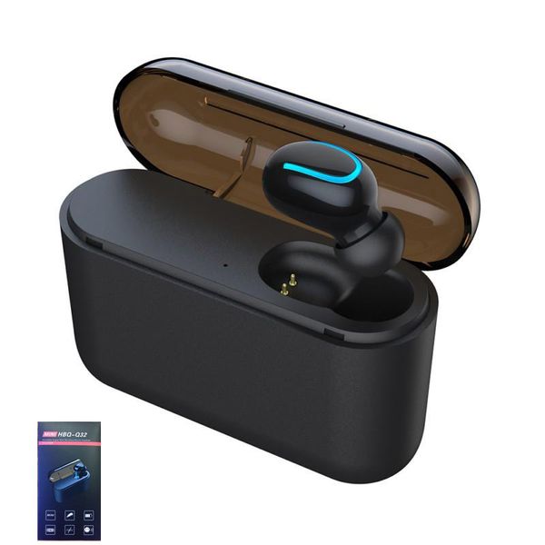 

q32 bluetooth earphone single mini wireless headset cell phone single headphone with power bank tool sports stereo 1 piece
