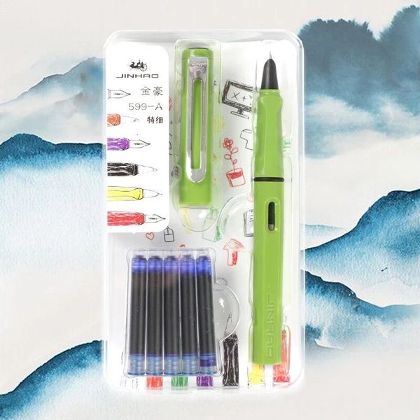 

fountain pens jinhao 599a pen set calligraphy dolma kalem pluma student with removable ink bag gift boys and girls lovely