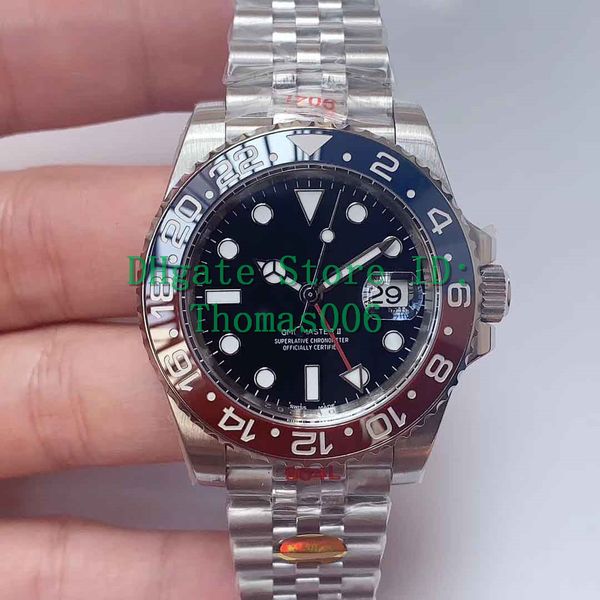 

men's ceramic bezel automatic cal.3285 movement watch men 904l steel jubilee bracelet gmt pepsi 126710 blnr batman baselworld swiss wat, Slivery;brown