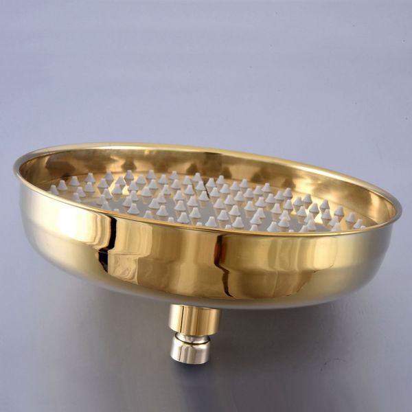 

bathroom accessory 8" inch luxury gold color brass water saving round shape rain shower head bathroom fitting ash264