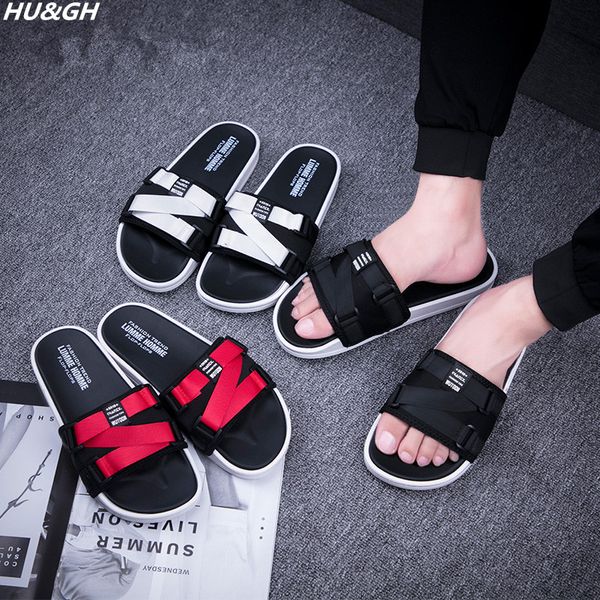 

new summer lovers slippers 2019 fashion men's breathable mesh comfortable non-slip outdoor slippers couples beach 36-47, Black