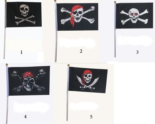 mini pirata banner halloween bar decorazione della casa pirata segnale manuale bandiera cosplay bambini rave oggetti di scena teschio ossa incrociate stampa bandiere