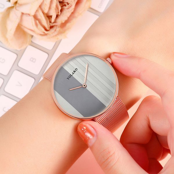 

women watches ladies mesh belt ultra-thin watch stainless steel life waterproof clock quartz watch, Slivery;brown