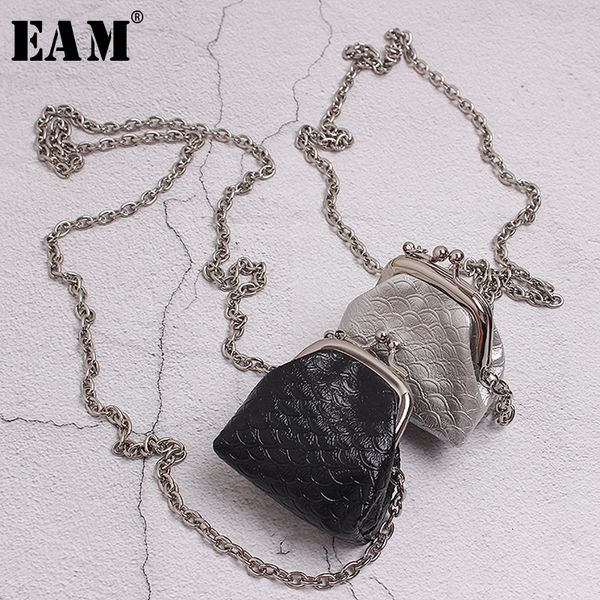 

eam] women mini-bag chain split joint long necklace new temperament fashion tide all-match spring autumn 2020 19a-a351, Silver