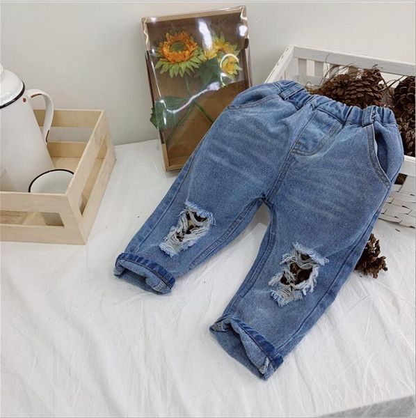 

2019 new arrival girls boys denim pants spring fashion kids jean pants 1-6t, Blue