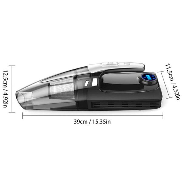 

4 in1 150w car vacuum cleaner 12v digital tire inflator dual use led light car vacuum cleaner