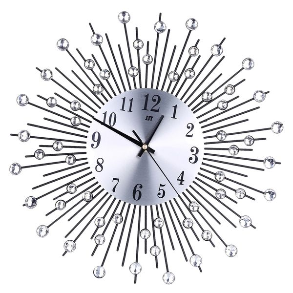 

luxury aluminium dial sunburst diamante metal wall clocks living room home decor