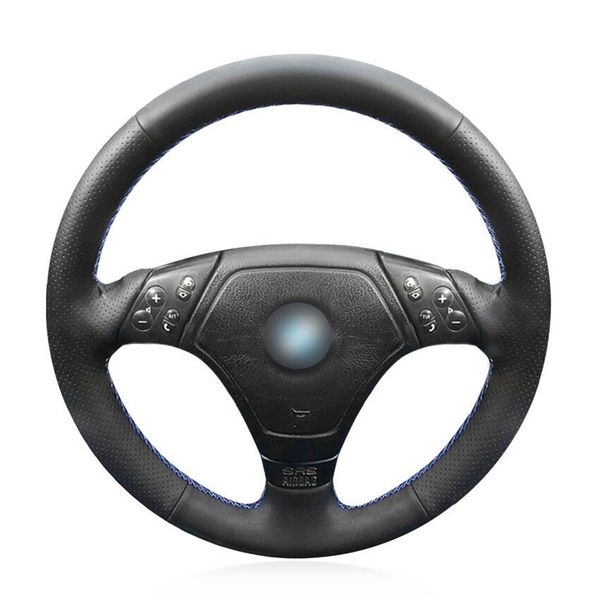 

black artificial leather car steering wheel cover for bmw e36 e46 e39