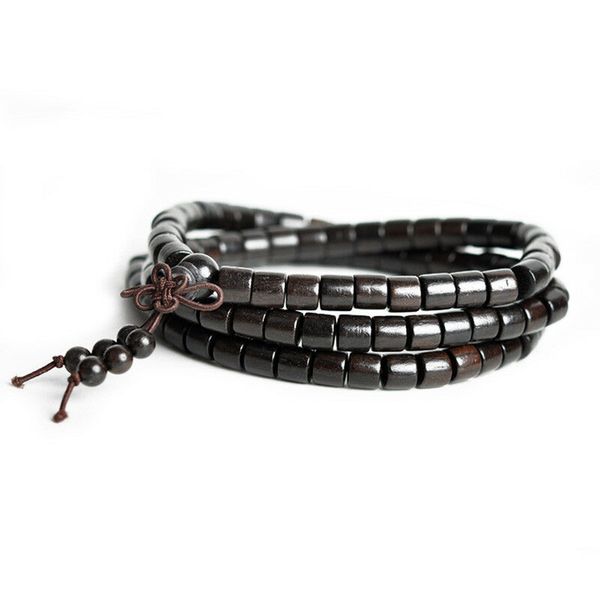 

тибетский буддизм 108 ebony wood бочка из бисера мала ожерелье бусы, Silver