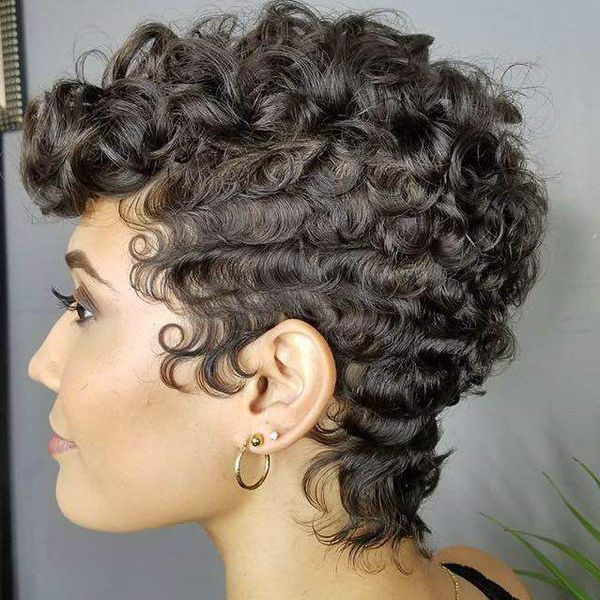 Women 8cm Short Curly Wigs European Popular Platinum Blonde Kinky