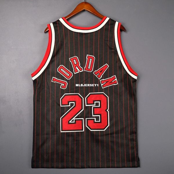 

100% stitched michael wholesale pinstripe 23# jersey mens vest size xs-6xl stitched basketball jerseys ncaa, Black;blue