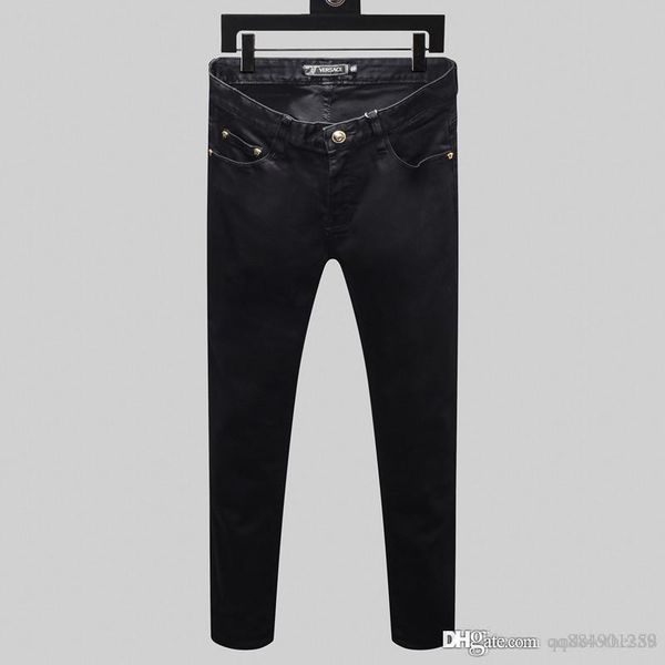

mens designer jeans clothing designer pants off road panther black soldier mens slim denim straight biker hole hip hop jeans pour hommes, Blue