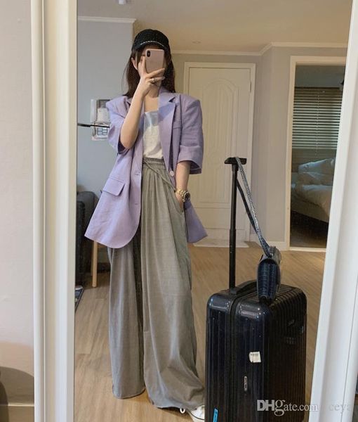 

female in the summer of 2019 the new xuan jas wide-legged pants since the waist drape mop pants loose leisure trousers, Black;white