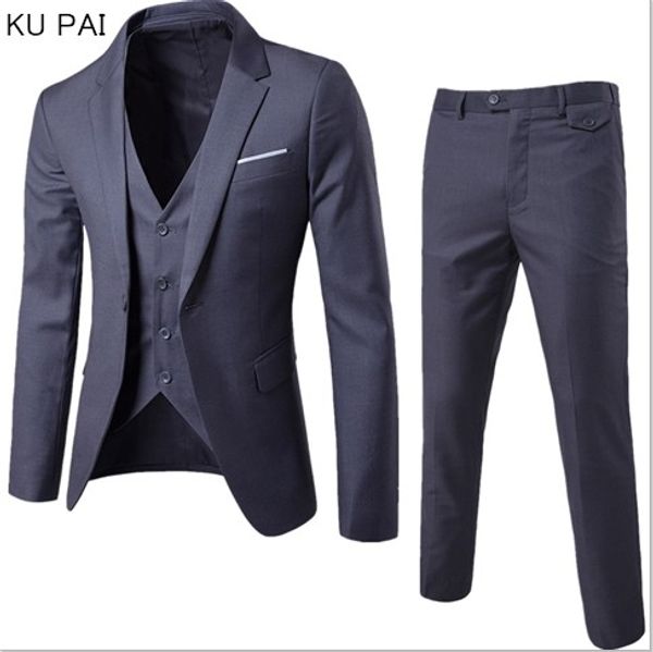 

jacket + pants + vest) luxury for men wedding suit men's jackets for women slim fit costumes men costume business official, White;black