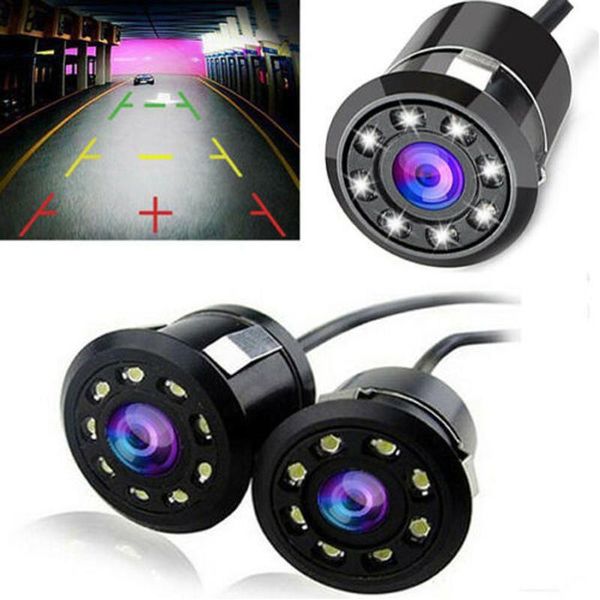 

car rear view camera 8 led night vision round backup camera waterproof 170 degrees reversing parking hd infrared image monitor