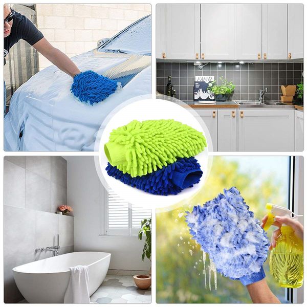 1 PCS Car Wash luvas do veículo da motocicleta de Limpeza Auto Mitt Luva Equipment Início Duster colorido Chenille microfibra Wash Glove