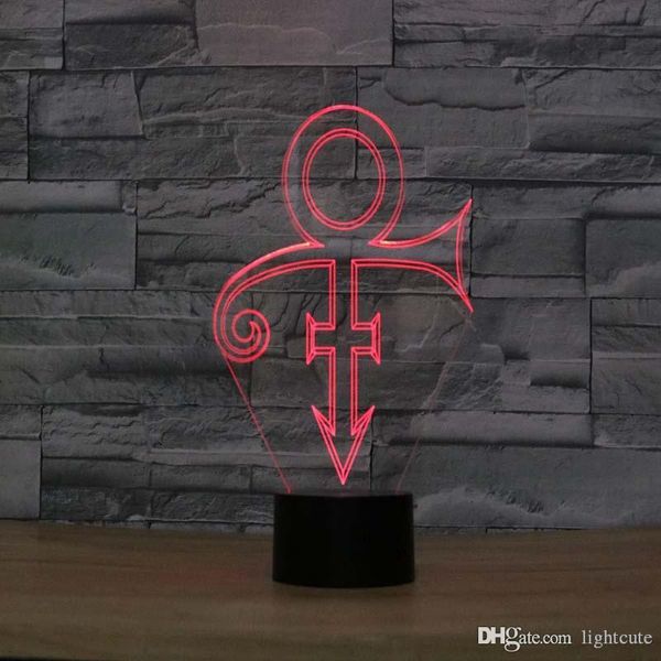 

3D Night Light LED Bedroom Decor гитара Настольная лампа Prince Модель Красочный меняющегося Baby Slee