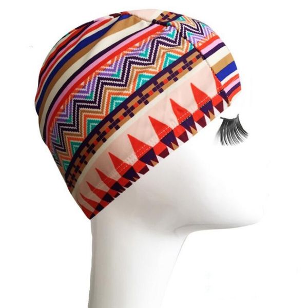 

elastic men women swimming cap multiply printed piscine wear nylon fabric swim cap hats natacion hombre