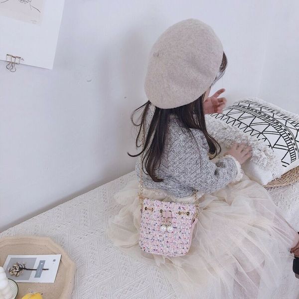 

kids girls lovely pearl plush shoulder bag crossbody messenger purse handbag us
