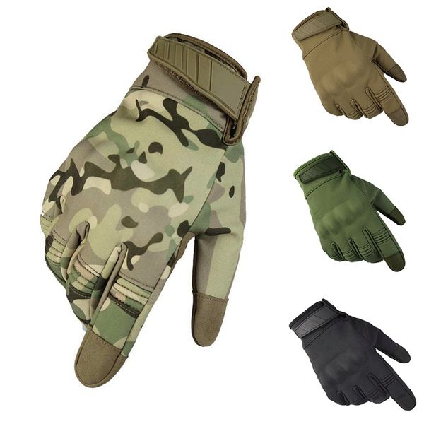 

tactical gloves touch screen army bicycle climbing shooting paintball camo sport full finger non-slip warm glov, Black