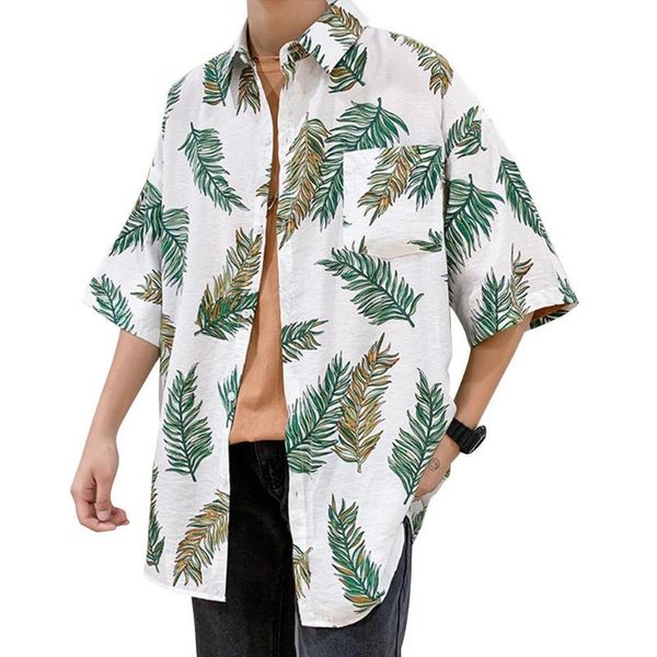 

missky women men leisure shirt personality floral printing short sleeve retro hawaii beach shirt female male summer, White;black