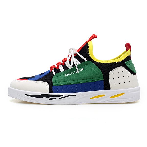 

2019 spring fashion sneakers shoes for men summer air mesh breathable brand design colorful sale men casual shoes cu07, Black