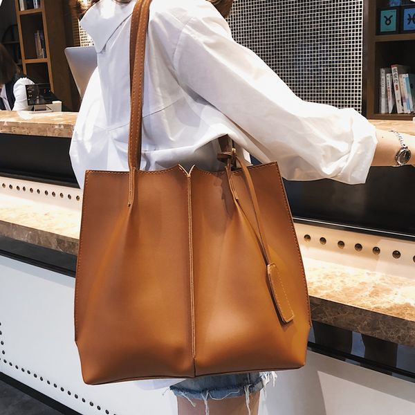 

casaul large capacity women buckets bag designer brand handbags luxury pu leather female shoulder bags big totes lady purse 2019