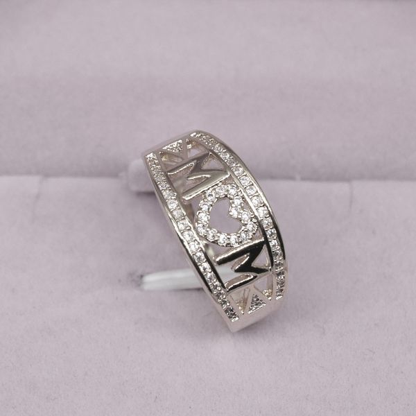 

mother's day gift mom send mom ring plating 18k white gold: war in paradise set core-bit form ring woman, Silver