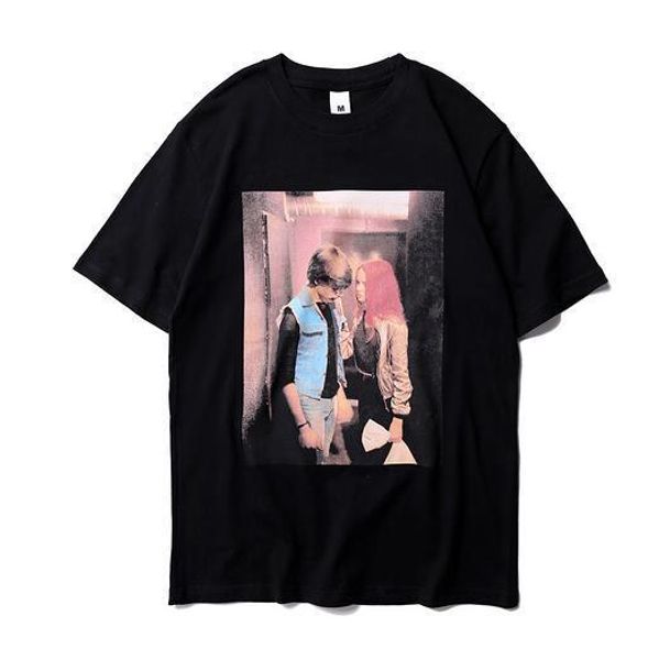 

мода-2019 высокого качество молодой printed женщина мужчины футболки тройники hiphop streetwear мужчины хлопок с коротким рукавом футболка н, White;black