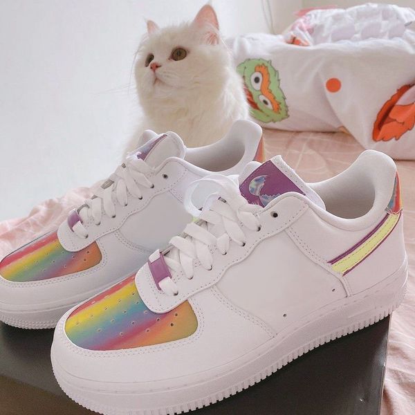 

2020 новый дизайнерские low 1 easter скейтборд обуви dunk one радуга спорт кроссовки кроссовки для мужчин женского повседневного де chaussur, Black