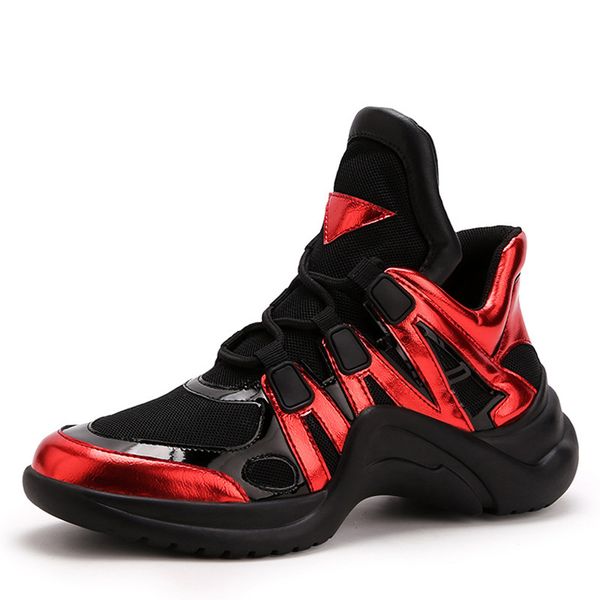 

2019 harajuku women's chunky sneakers tenis basket women casual platform shoes mesh ulzzang dad shoes tenis jogging sneakers, Black