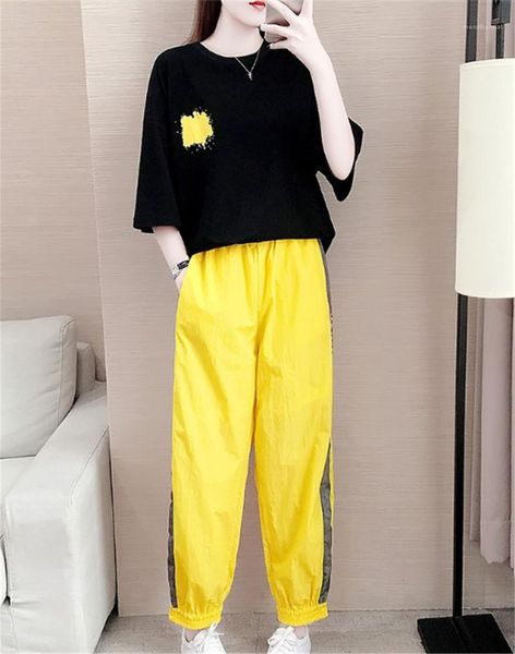 

print mid waist two piece pants womens designer tracksuits 2pcs long pants clothing sets women letter, White