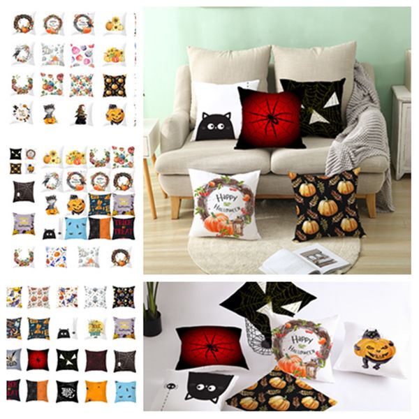 

fashion 40styles halloween pillowcase pumpkin cushion cover farmhouse theme pillow cover home office sofa christmas decor 45*45cm t2i5360