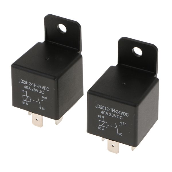 

2pcs car relay 40a 4-pin 24v spst vehicle-mounted relay waterproof