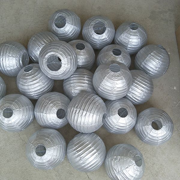 

10/15 / 20/25 / 30/35 / 40см glod серебряных китайских круглых бумажных фонариков для свадьбы события декор отдыха поставки висит фонарь