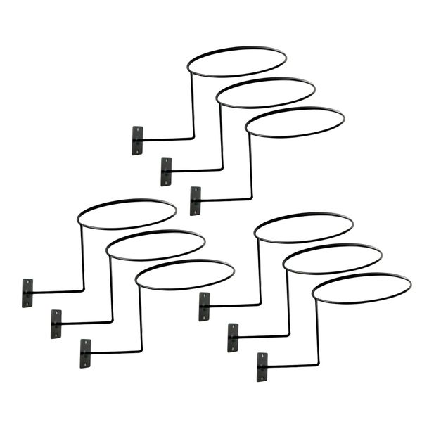 

9pcs rust-proof wall mount holder stand rack hanger for hat cap black