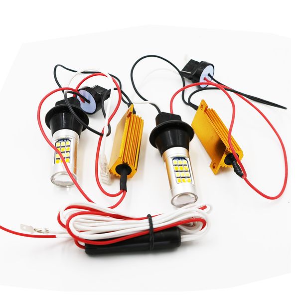 

2pcs/set canbus no error for car white/amber switchback 1156(150 degree) bau15s 42smd 2835 chips led bulbs kit