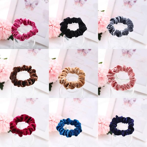 

1шт мода мягкий бархат атлас большой эластичный волос веревка резинки для волос для женщин девочек сладкий твердые ленты для волос галстуки, Slivery;white