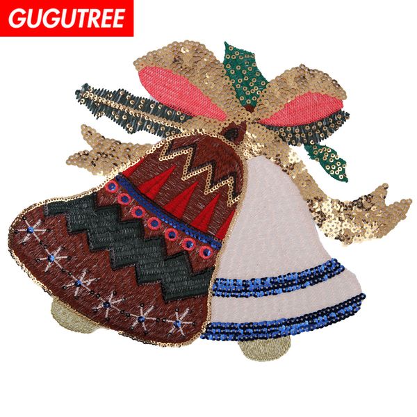 

gugutree sequins embroidery big patches christmas patches badges applique patches for clothing bp-668, Black