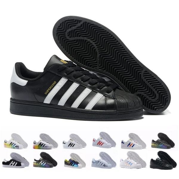 

2019 designers fashion mens casual shoes superstar female flat shoes women men super star lovers original shoes, Black