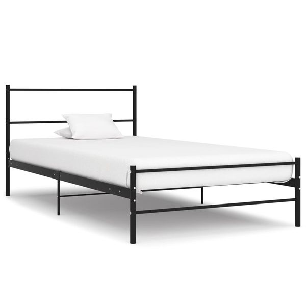 

bed frame black metal 90x200 cm bedroom furniture