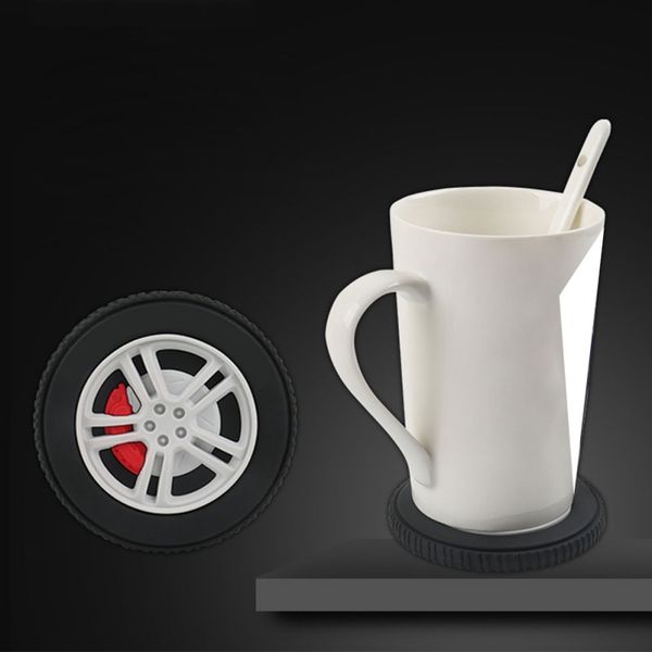 

cup coasters akuhome environmental plastic vinyl record table placemats simple creative mug heat-resistant new