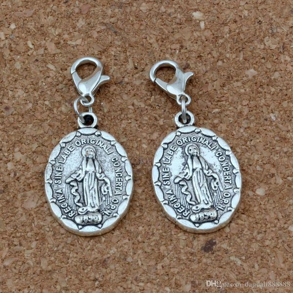 

50pcs antique silver regina sine labe originali concert charms bead with lobster clasp fit charm bracelet diy jewelry 16x38.8mm a-370b, Bronze;silver