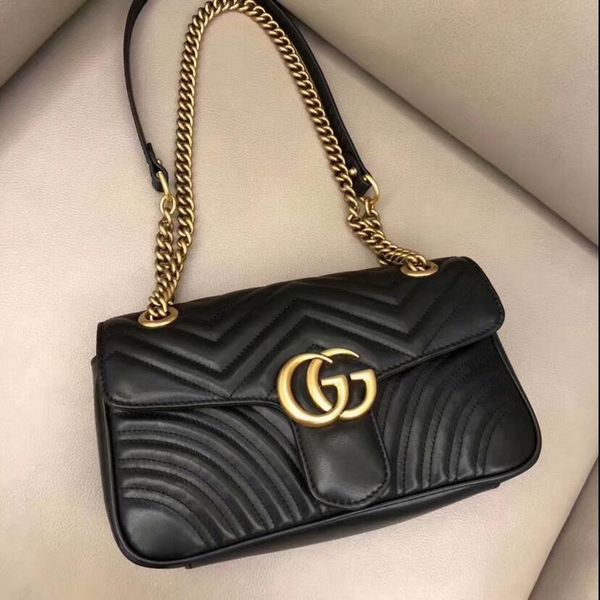 

Fa hion women houlder bag cla ic pu leather marmont heart tyle 26cm gold chain women bag handbag tote bag me enger handbag